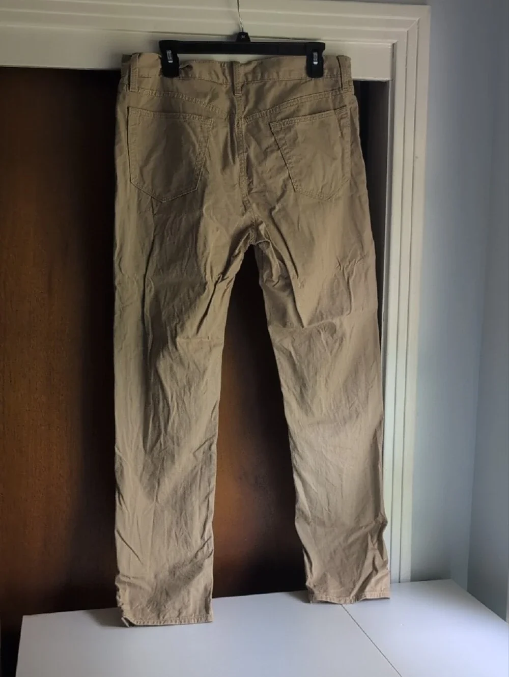Banana Republic Men's Slim Fit 34x32 Linen Cotton Blend Khaki Pants